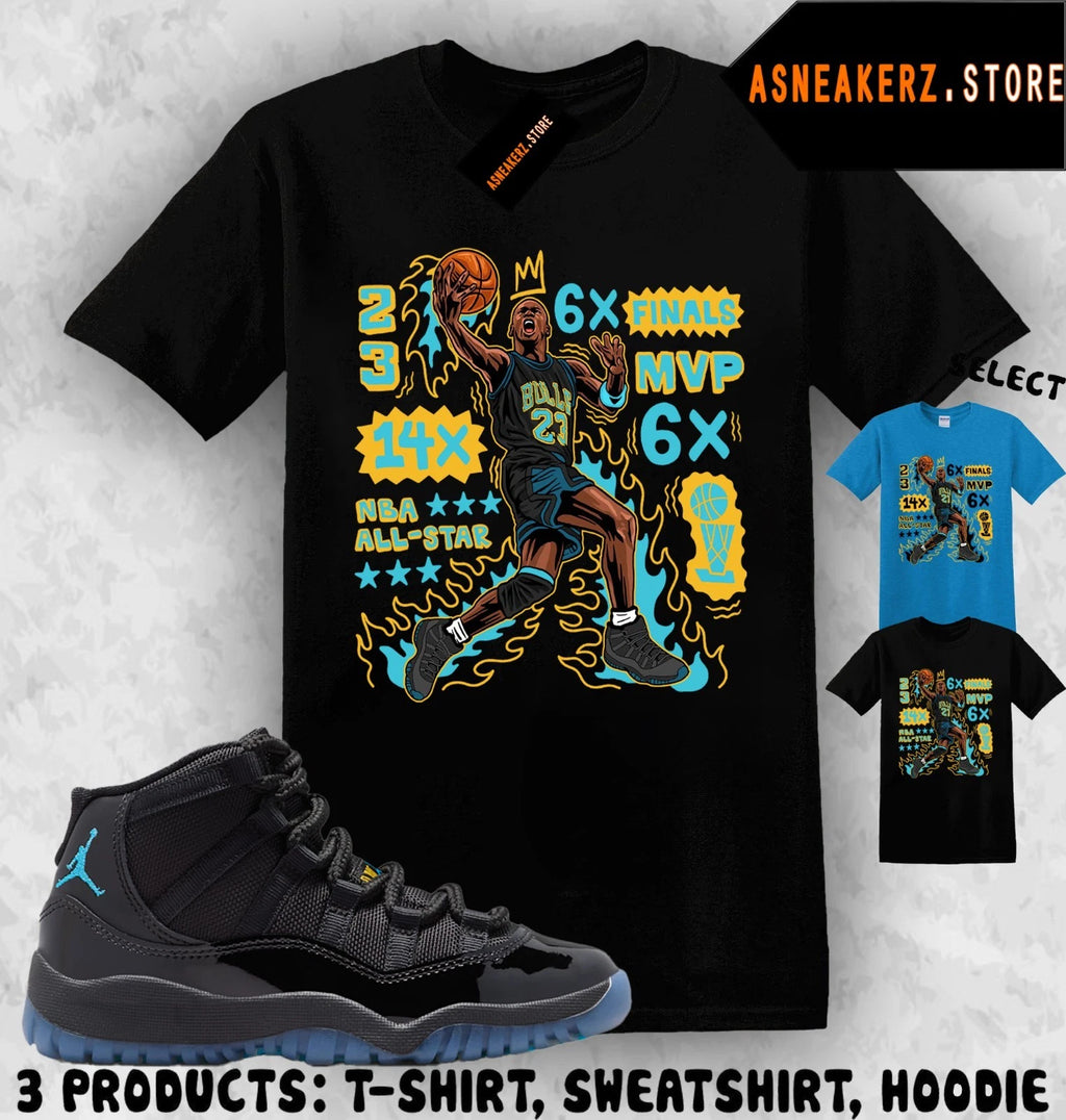 Tee Shirt Matching AJ 11 Gamma Blue 2025 To Match Sneaker MJ Flair 23 T-Shirt