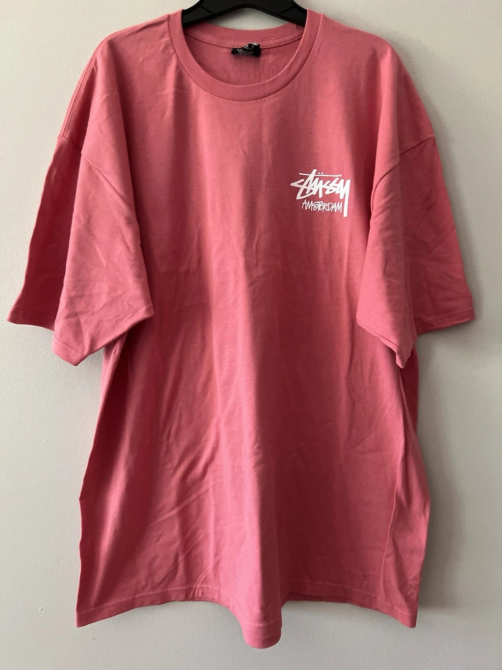 Stussy Amsterdam Shirt Mens 2XL Vibrant Pink Streetwear Skate Surf Graphic Tee