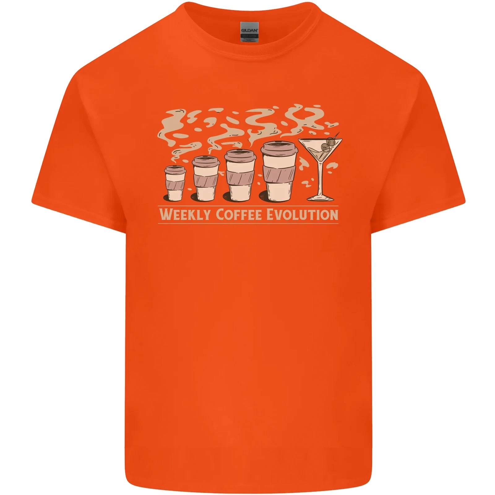 Funny Weekly Coffee to Alcohol Evolution Wine Mens Cotton T-Shirt Tee Top