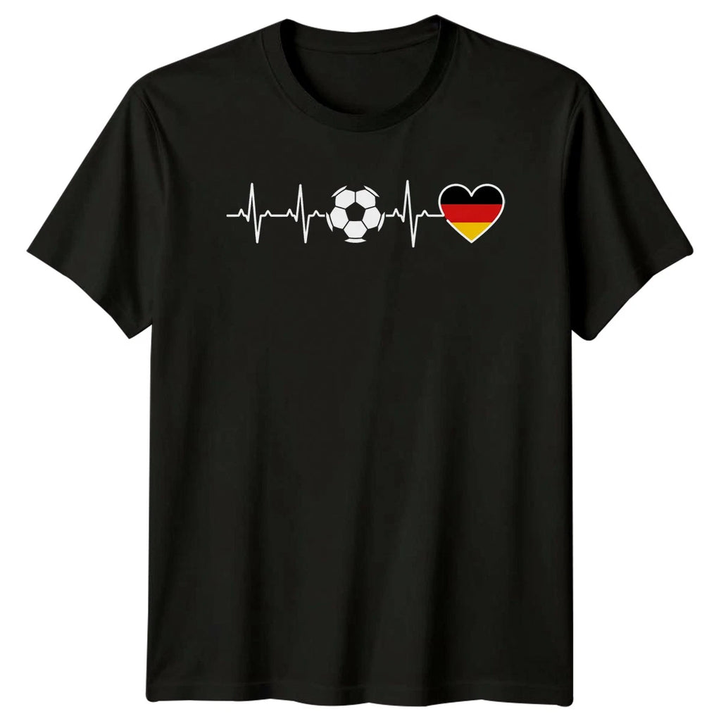 German Football Heartbeat T-Shirt German Football Birthday Gift For Him And Her