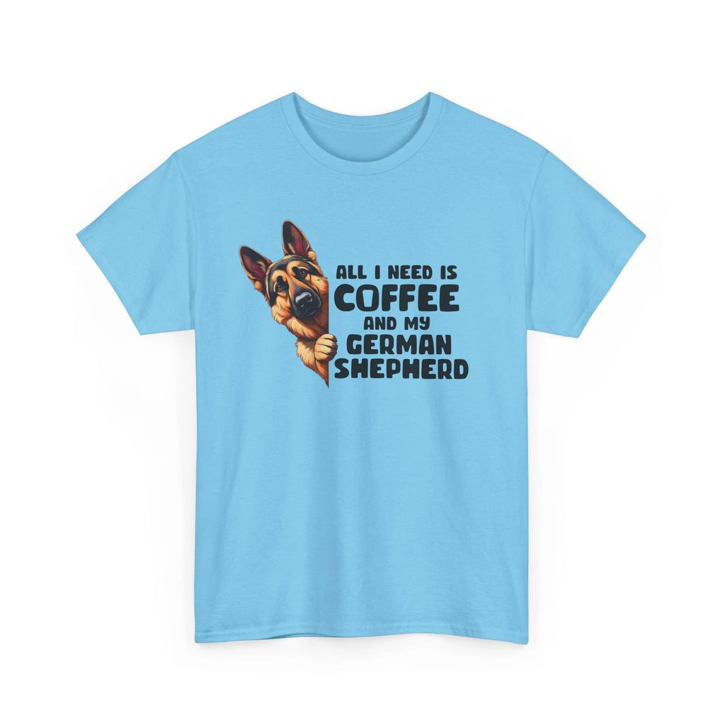 German Shepherd and Coffee, German Shepherd Dog Tee,  Dog Lovers T-shirt Gift