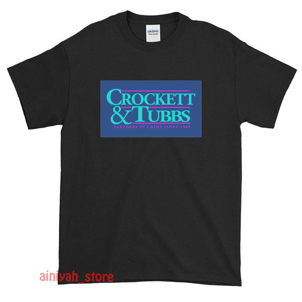New Crocket And Tubbs Miami Vice Logo Men's Funny T-Shirt USA Size S-XXL