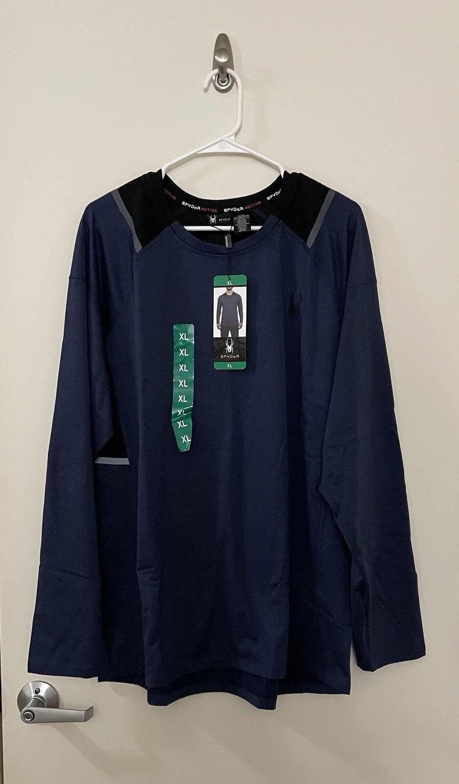 Spyder Active Long Sleeve Shirt with Brushed lining Baselayer Men’s XL Blue