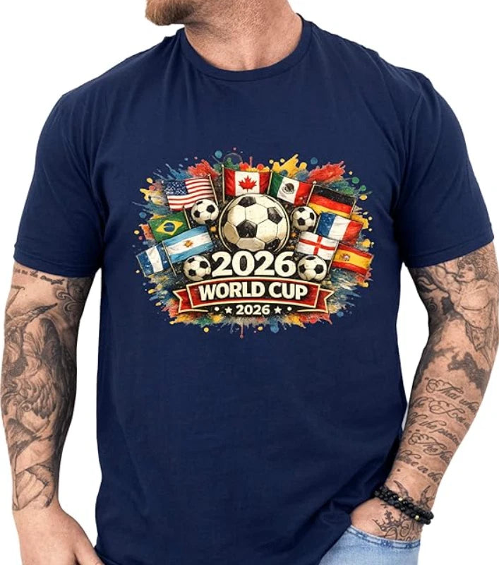 World Soccer 2026 Shirt, 2026 Cup USA Canada Mexico Adults Tshirt
