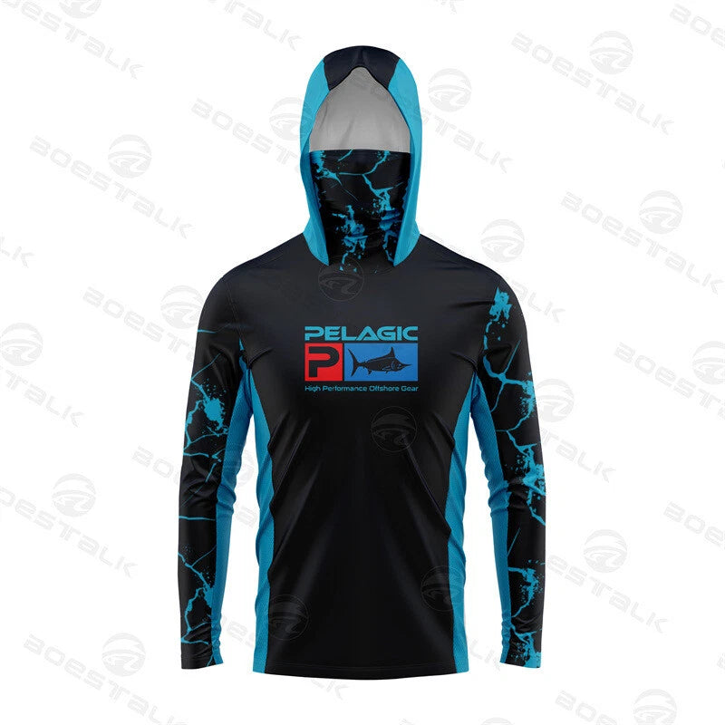 Hot Men's Fishing Suit Luya Camo Printed Long Sleeve Hoodie Breathable T-Shirt