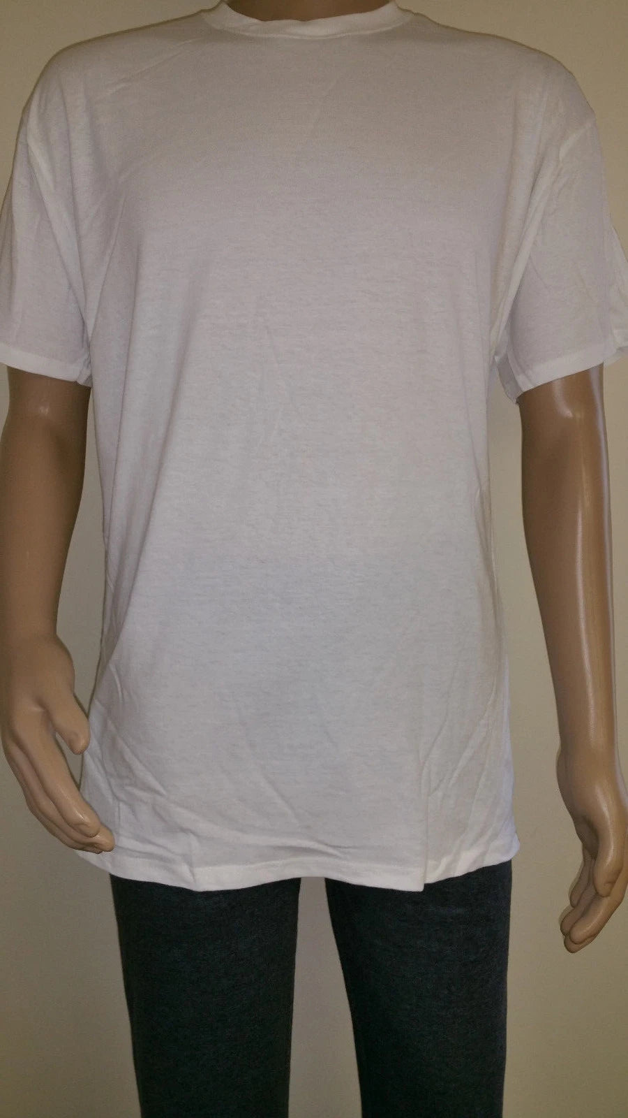 12 Pack Imported 100% Cotton White Short Sleeve Irregular T-Shirt S-2XL