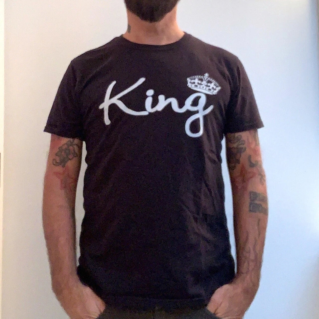 KING Crown Black T-Shirt Sz M Hipster Trendy GILDAN Ring Spun Cotton