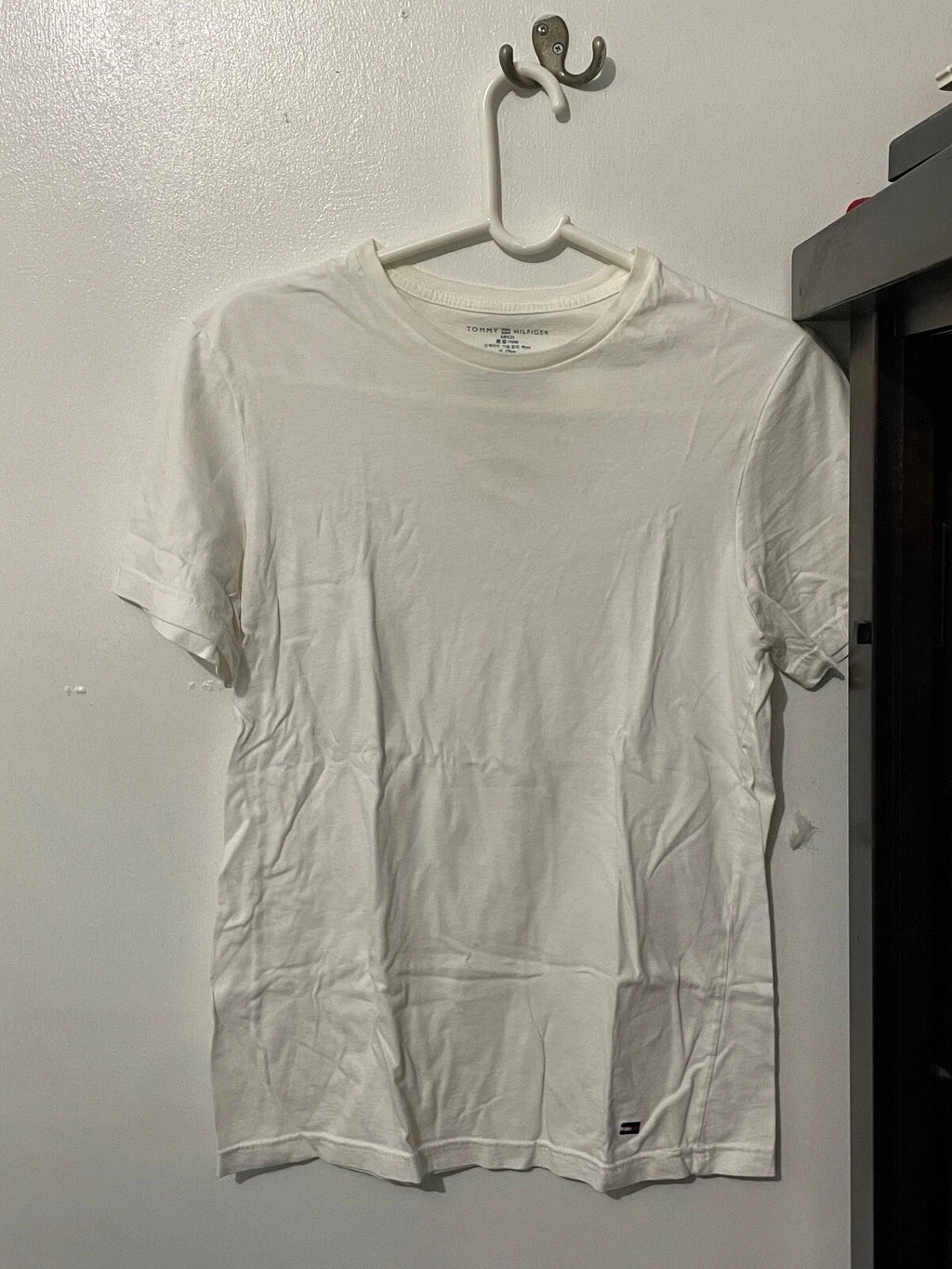 Men's Tommy Hilfiger Plain White Short Sleeve T-Shirt Size Small