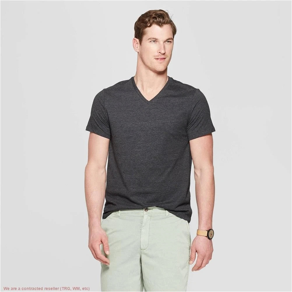 Men's V-Neck T-Shirt Goodfellow & Co Gray S *SEE DEAL!!!*
