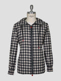 NEW KITON WHITE GRAY COTTON SHIRT UMBI EU 50 - US 40 - M KME68