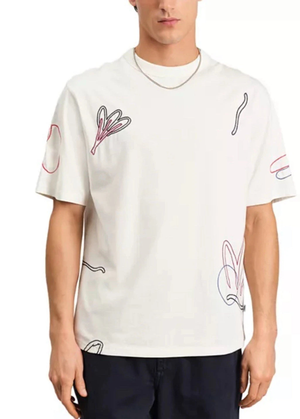 Wax London Men’s Milton Short Sleeve Tee Ecru Size XL $90