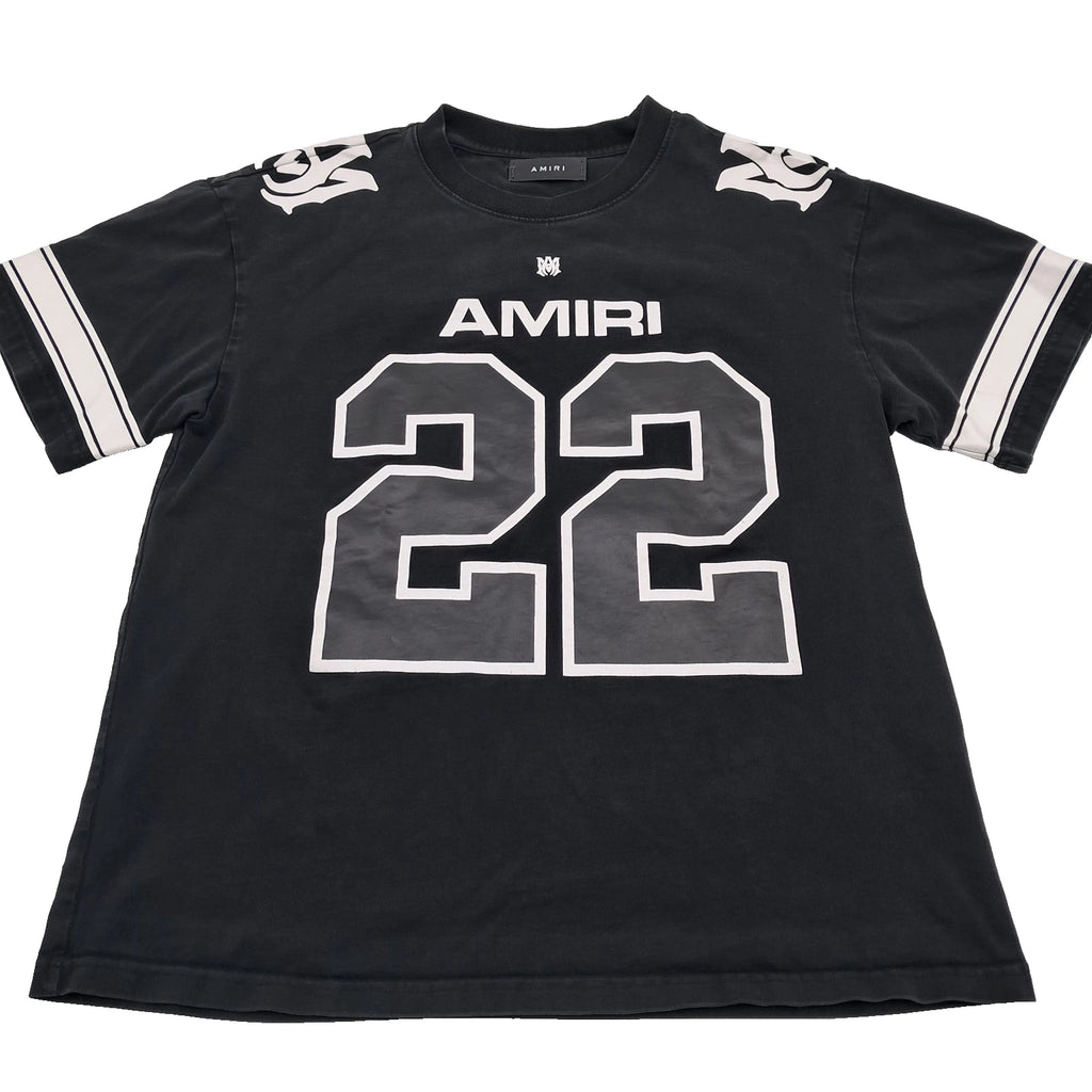 AMIRI 22 Skater T-shirt Size M Luxury Streetwear Oversized Black Cotton Tee READ