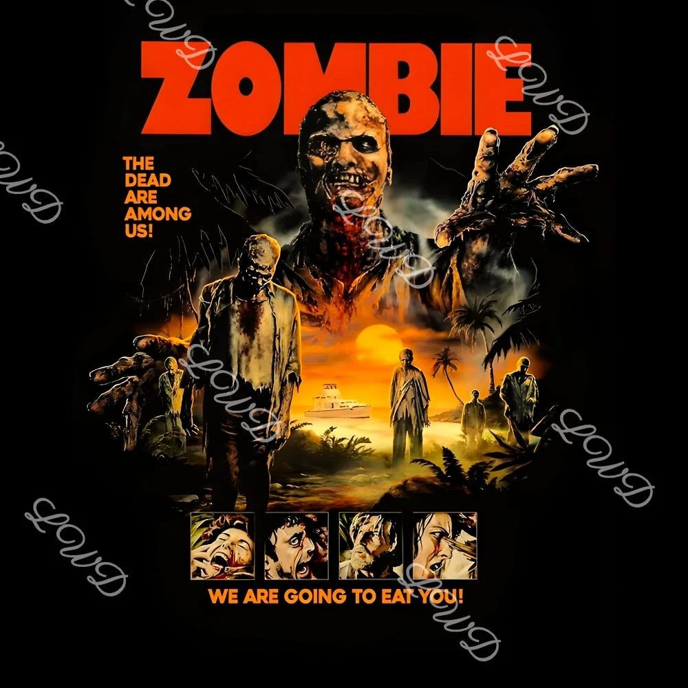 Zombie Movie Poster T-Shirt | Horror Retro Graphic Art Tee | Lucio Fulci