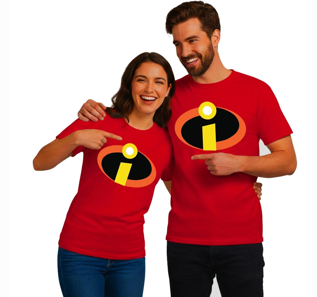 The Incredibles Family Costume T-Shirt Mens Boys Unisex Red Superhero Gift Top