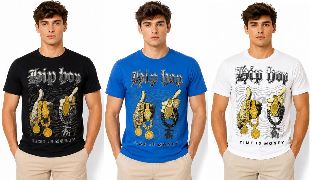 Men's Time Is Money T-Shirt Oversized Fit | Hip Hop Streetwear Graphic Tee Top