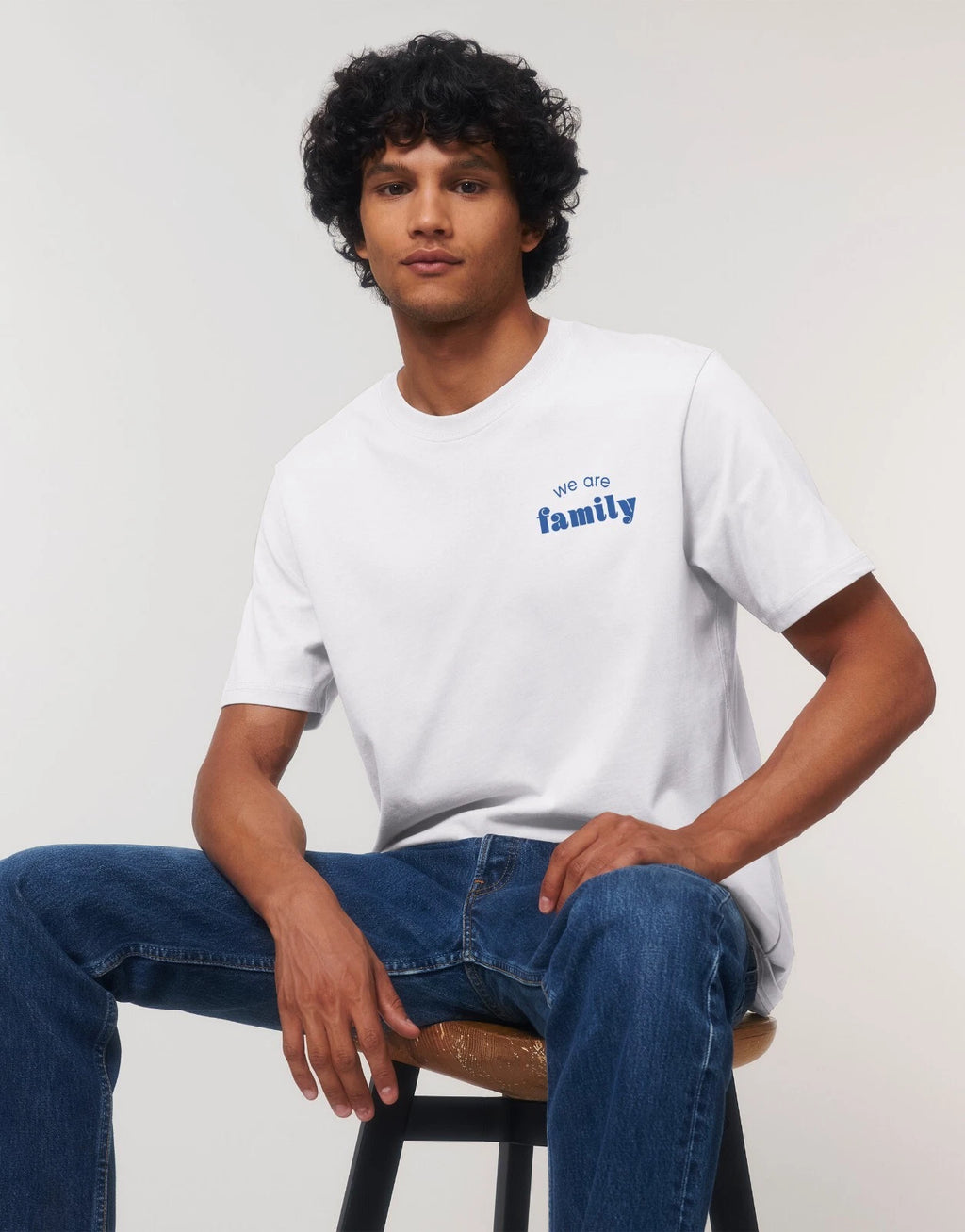 Men's Short Sleeve T-Shirt White, WE ARE FAMILY HEART