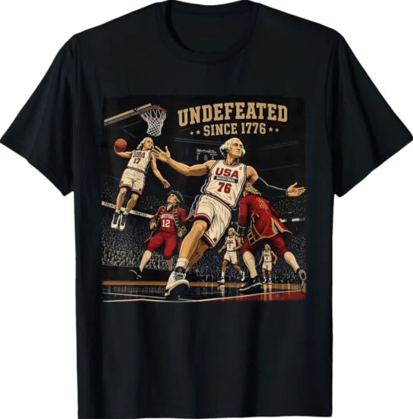 4th of July Basketball Undefeated Since 1776 250 Years T-Shirt