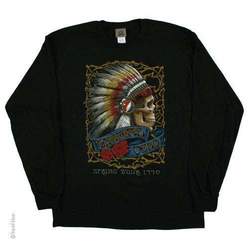 GRATEFUL DEAD-SPRING TOUR '90-LONG SLEEVE BLACK T-SHIRT - M,L,XL,XXL Garcia,Lesh
