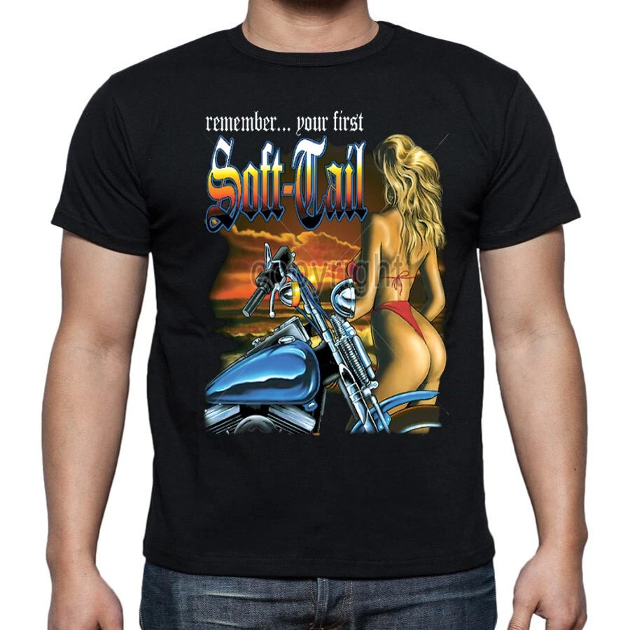 Remember your first Soft Tail Motorcycle Biker Tee Adult T'shirt