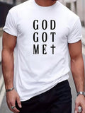 Men's Christian Jesus T Shirt God Got Me Faith Cross Graphic Religious Tee