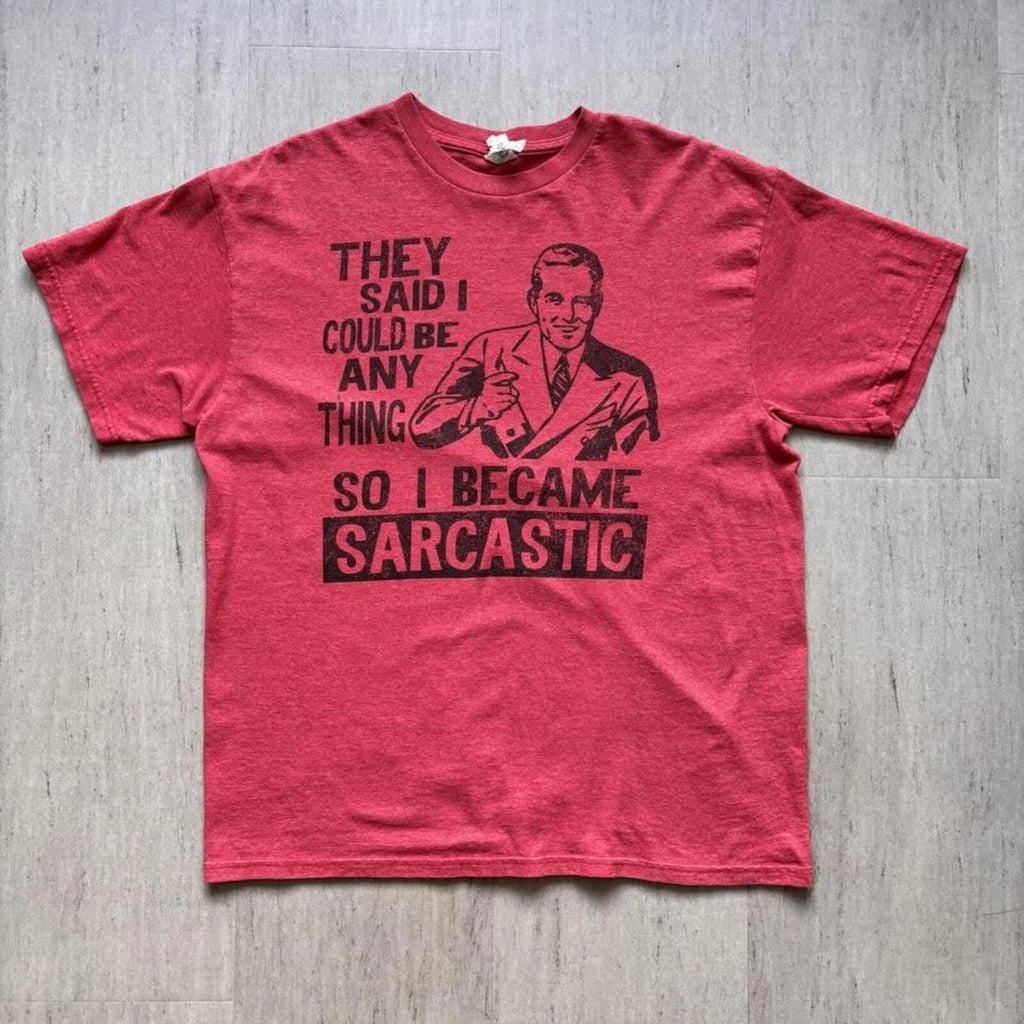 Delta Pro Weight “So I Became Sarcastic” Graphic T-Shirt Men’s L Red