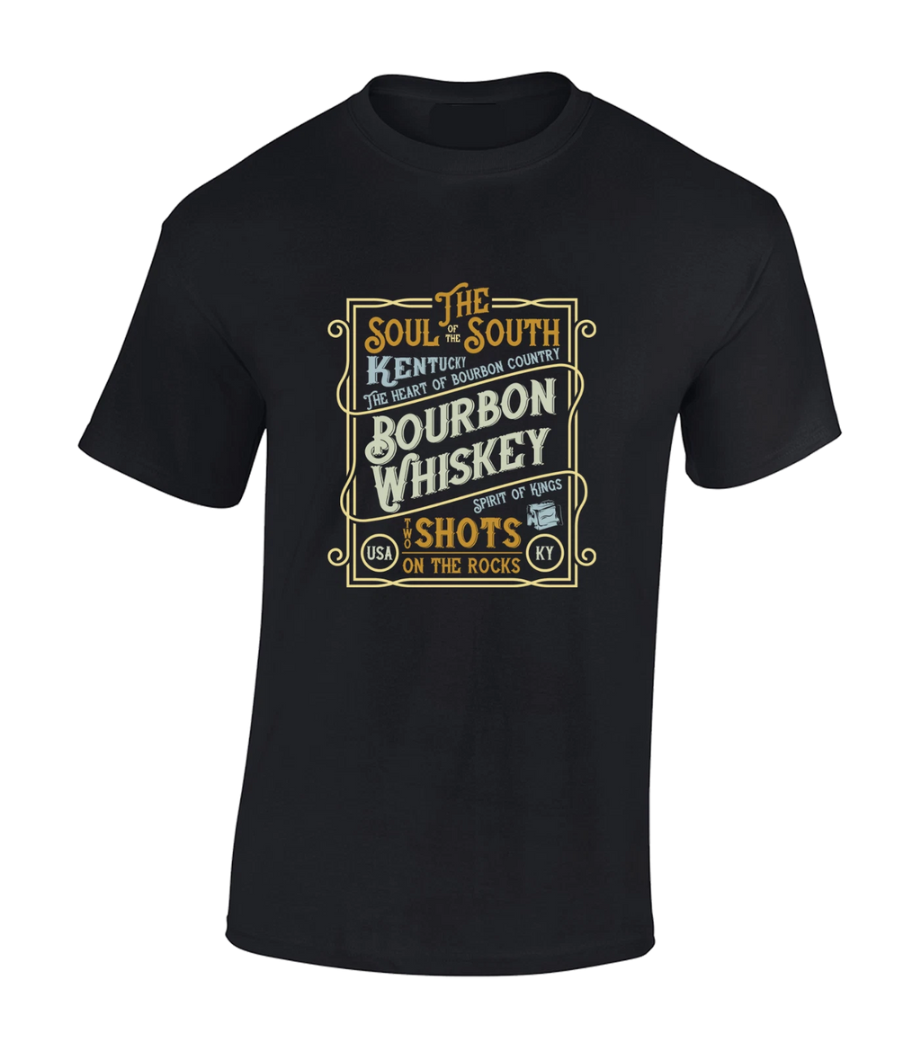 THE SOUL SOUTH BOURBON WHISKEY MENS T SHIRT COOL USA ALCOHOL GIFT IDEA TOP