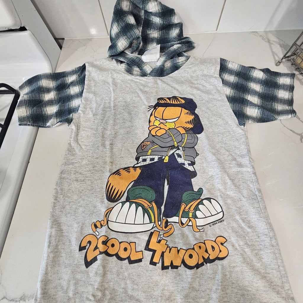 RARE!!! Vintage 90's Garfield Hooded Tee Street Drip Style