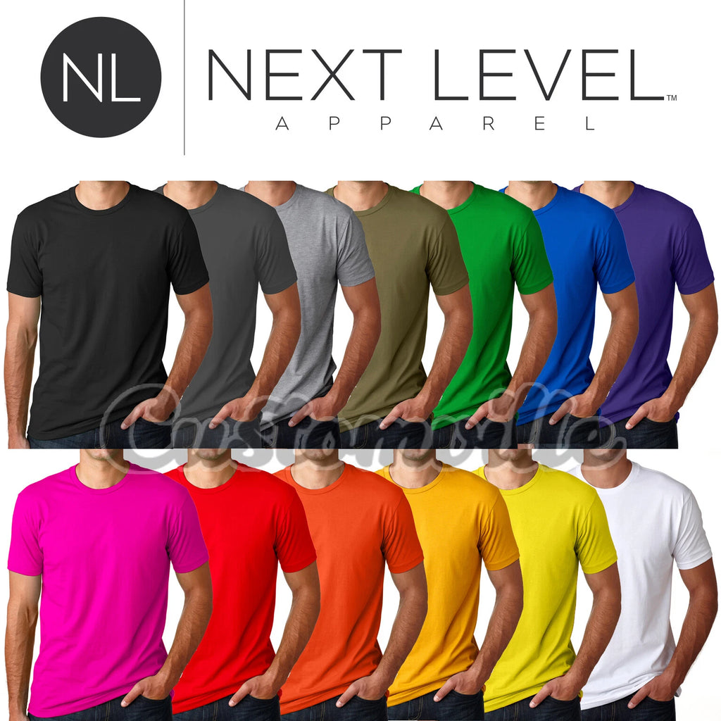Next Level Apparel Premium Crew Neck T shirt Men's Unisex basic soft plain 3600