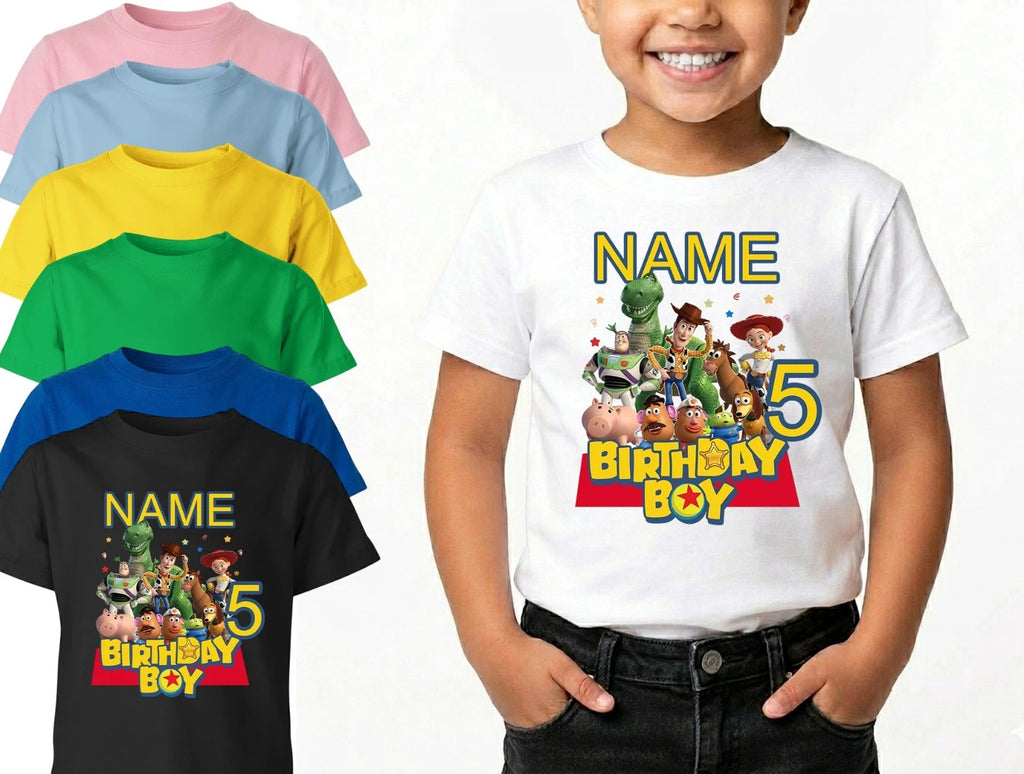 Personalised Birthday Kids T-Shirt Children Celebration Boys Girls Xmas Story