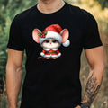 Mens Christmas Mouse Print Cotton T-Shirt Size XS to 5XL