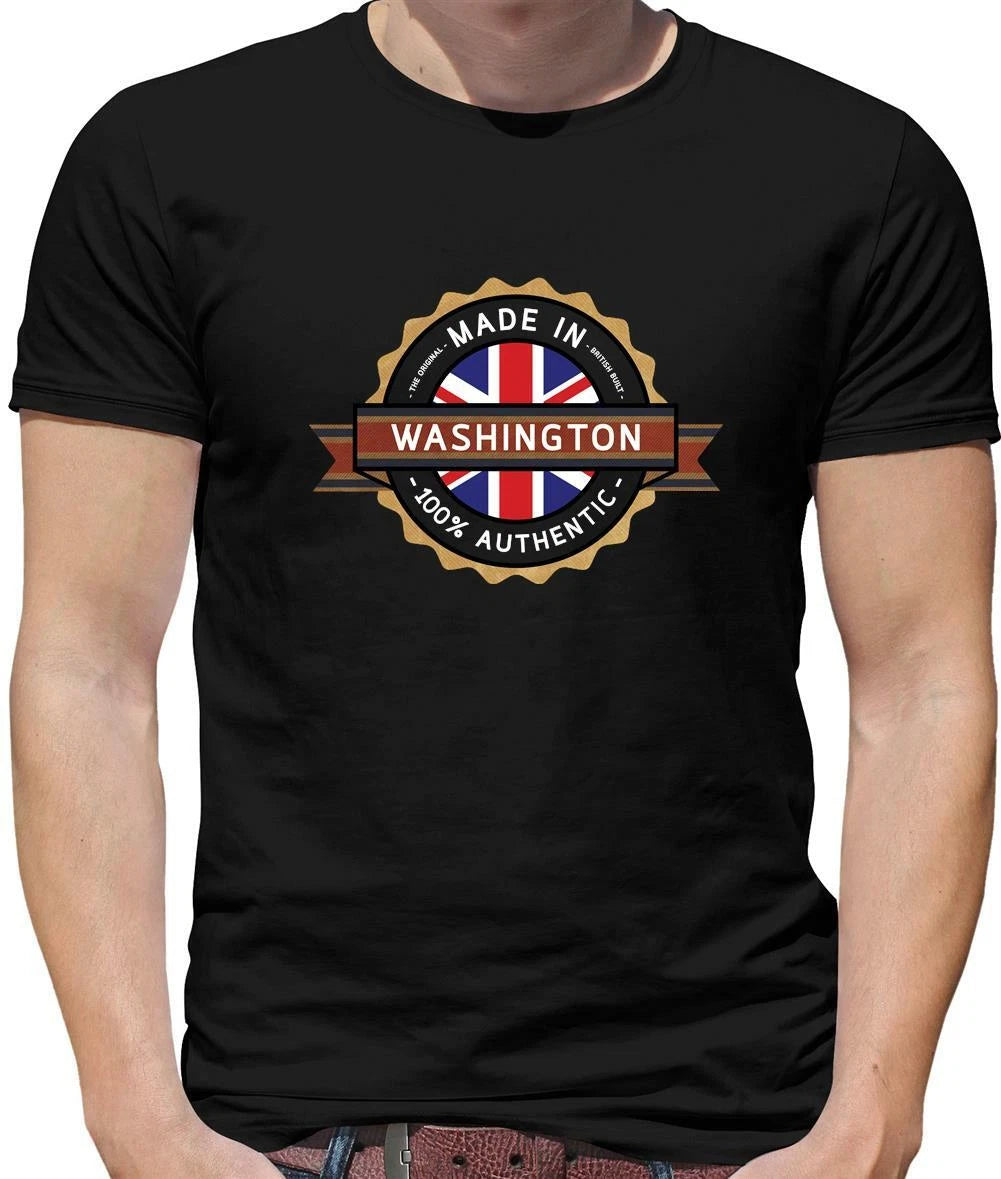 Made In Washington Mens T-Shirt - Town - Hometown - Sunderland - Tyne and Wear