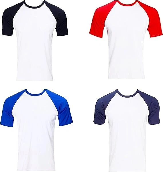Mens T Shirt 100% Cotton Short Sleeve Man T shirt, Tee Top Raglan T Shirt.