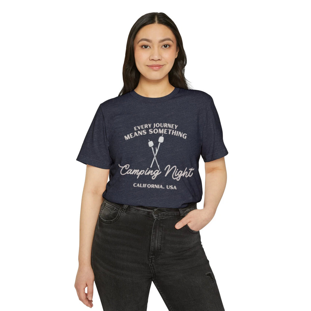 Unisex Organic Camping Jersey T-Shirt For Your Adventures; For Camp Lovers