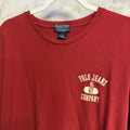Vintage Polo Jeans Co Shirt Mens Large L Red Long Sleeve Ralph Lauren Tee Y2K
