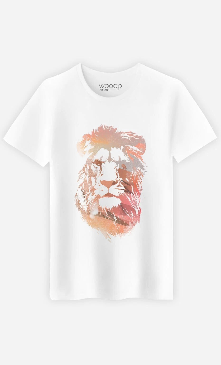 Men's Short Sleeve T-Shirt White, DESERT LION