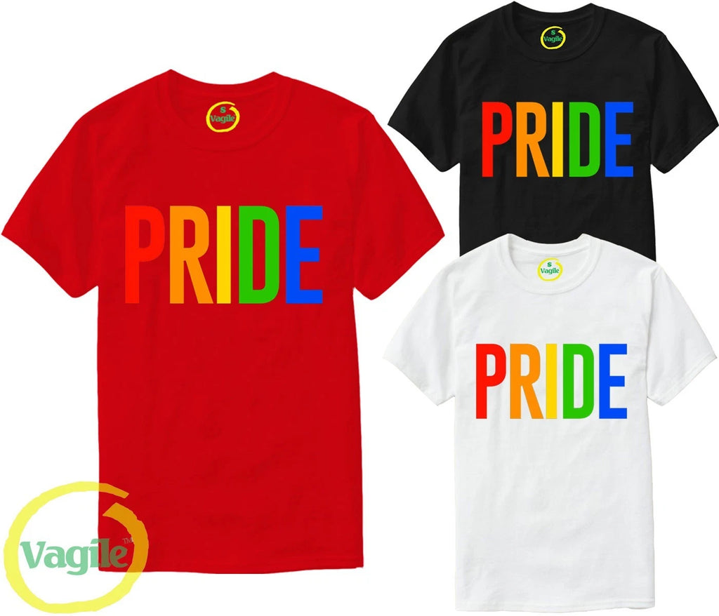 PRIDE T SHIRT MENS UNISEX GAY PRIDE LESBIAN LGBT RAINBOW PARADE FASHION S - 3XL