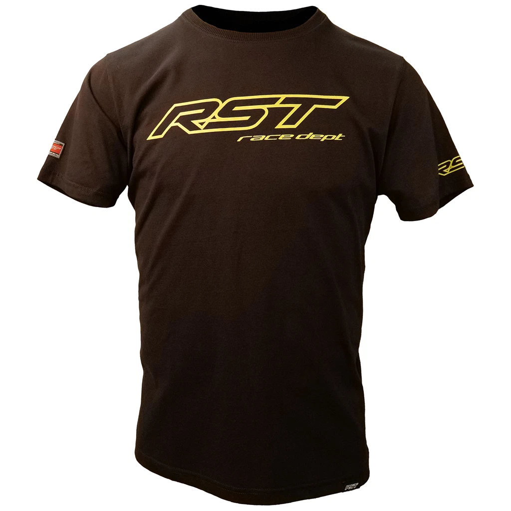 RST Race Department Logo T-Shirt Black/Fluo-Yellow Sports Urban Casual Men's ...