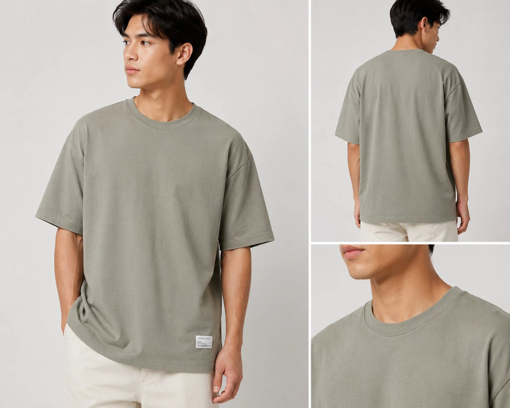 Public Supply Oversize Fit T-Shirt Men's Large Silver Sage Green NWT Crew Neck