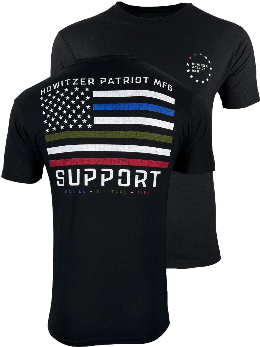 Howitzer Style Men's T-Shirt Triple support Military Grunt MFG