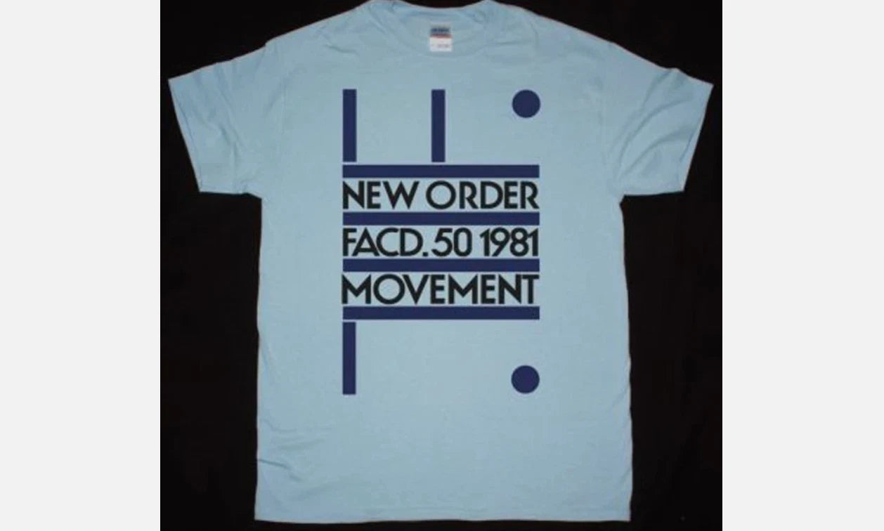 NEW ORDER Band MOVEMENT NEW LIGHT BLUE Unisex Shirt