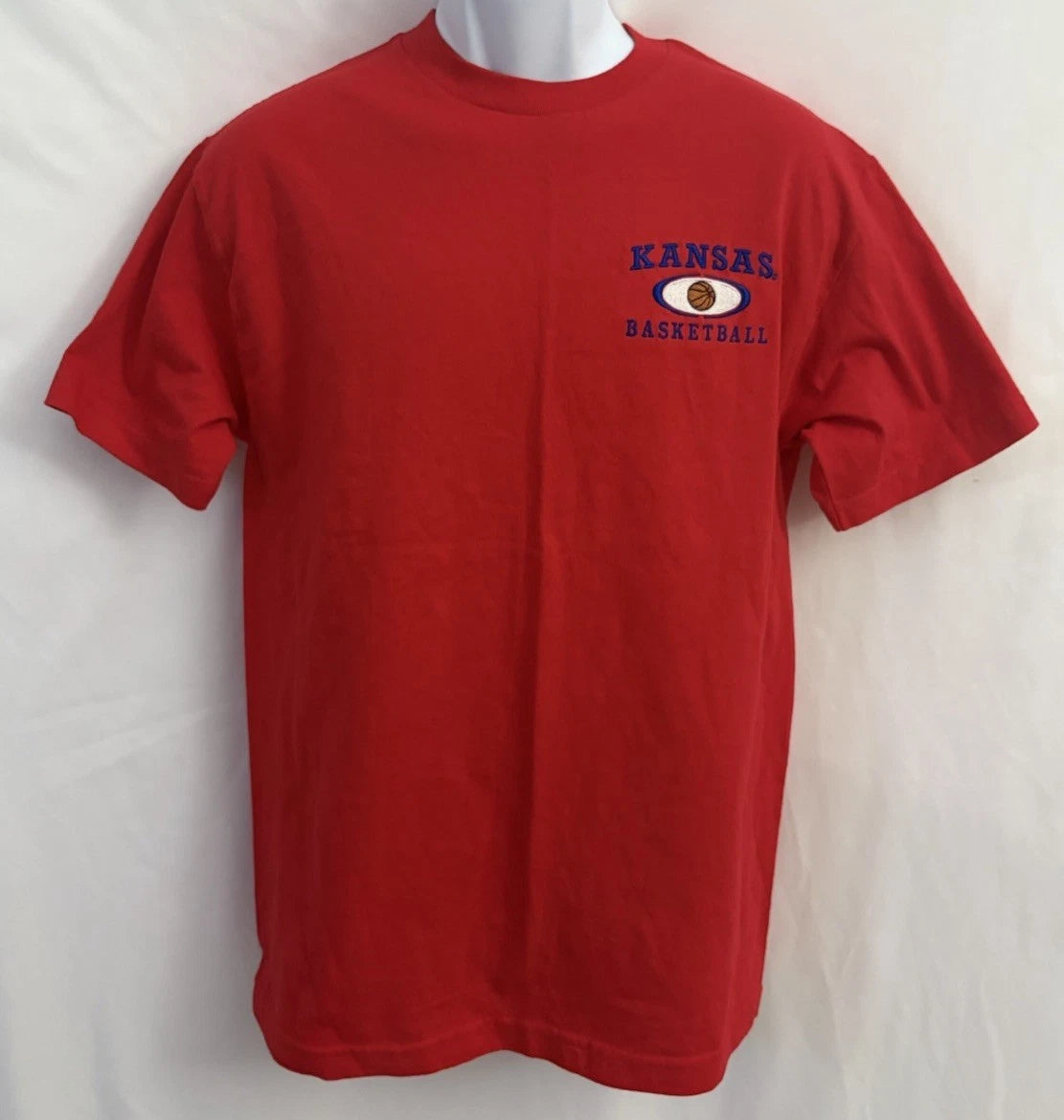 New With Tags Y2K Kansas Jayhawks Basketball T-Shirt Men’s Size Small Red