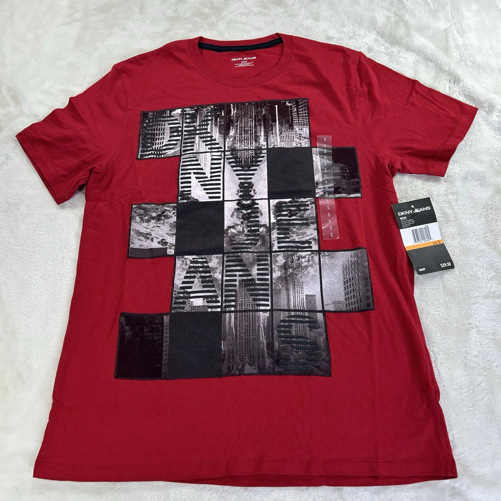 DKNY T-Shirt Mens Size Small Skyline Logo Graphic T-Shirt Streetwear