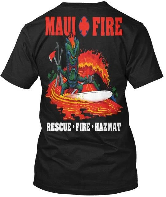 Volunteer Maui Frefighter Fire Fd Rescuefirehazmat T-Shirt Made In USA S To 5XL