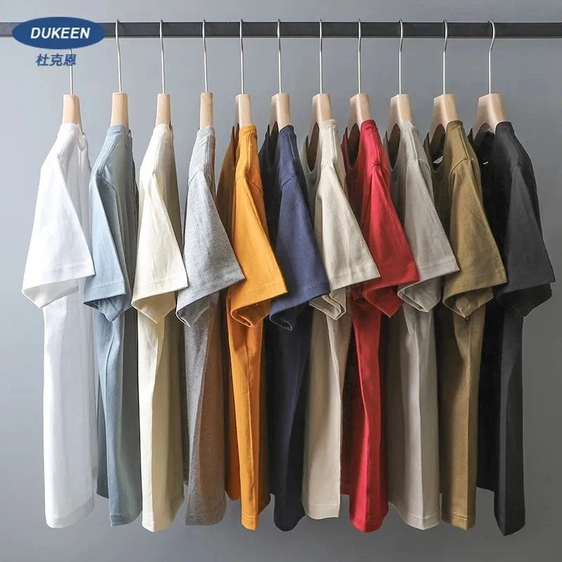 Men’s 280GSM Oversized Heavyweight T-Shirt Cotton Short Sleeve Solid Casual Tee