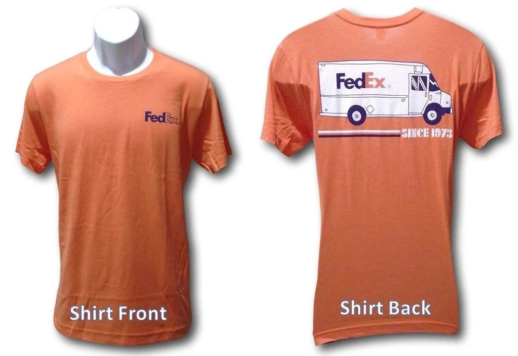 Vintage "FedEx Since 1973" T Shirt Double Color Graphics Uni-Sex Adults Small N