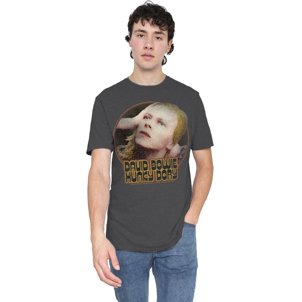 David Bowie Hunky Dory Circle T-Shirt S-2XL-Charcoal
