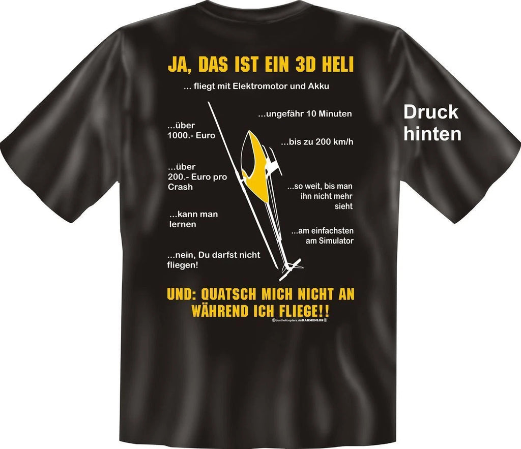 T-Shirt 3D Heli FAQ Model Building Hobby Funny Quotes Shirts Birthday Gift