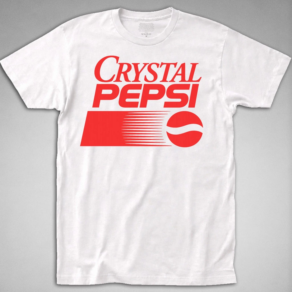 CRYSTAL PEPSI T-Shirt retro vintage 90s logo drink pop soda collectable can tee
