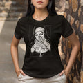 Unholy Gangsta Nun T-Shirt Printed Dark Style Design Bad Nun Smoking Gift Top