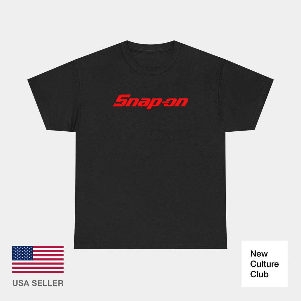 Snap On Tool Unisex Black Red Workwear Merch Inspired Design Heavy Cotton Tee